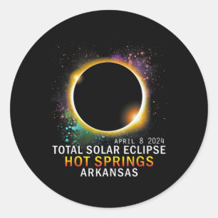Springs Arkansas Total Solar Eclipse April 8 2024 Classic Round Sticker