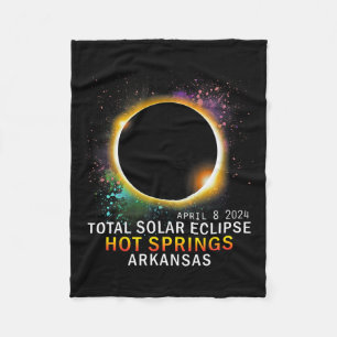 Springs Arkansas Total Solar Eclipse April 8 2024 Fleece Blanket
