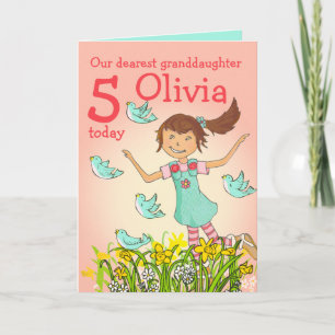 "Spring's in the air" granddaughter age card