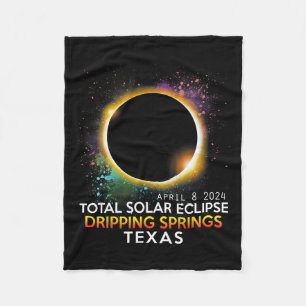Springs Texas Totality Total Solar Eclipse 2024  Fleece Blanket