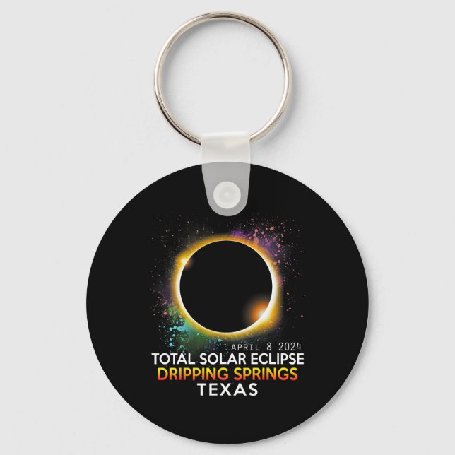 Springs Texas Totality Total Solar Eclipse 2024  Keychain (Front)