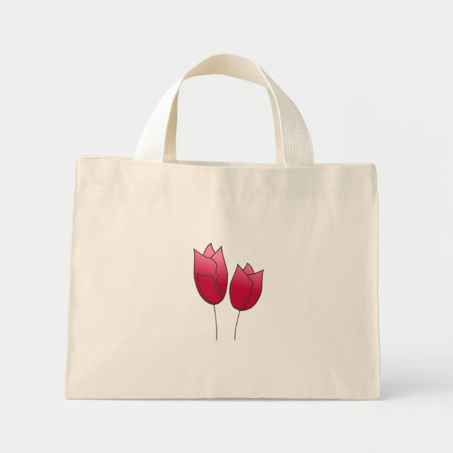 Springs  tulips mini tote bag (Front)