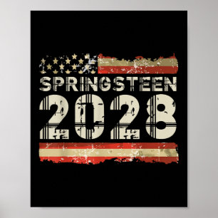 Springsteen 2028 American Flag 4th Of July Womens Poster