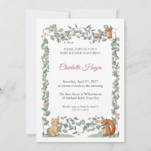 Springtide Flowerbed Girl Baby Shower Invitation