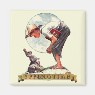 Springtime, 1935 boy with bunny magnet