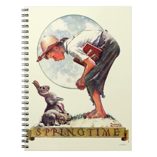 Springtime, 1935 boy with bunny notebook (Front)