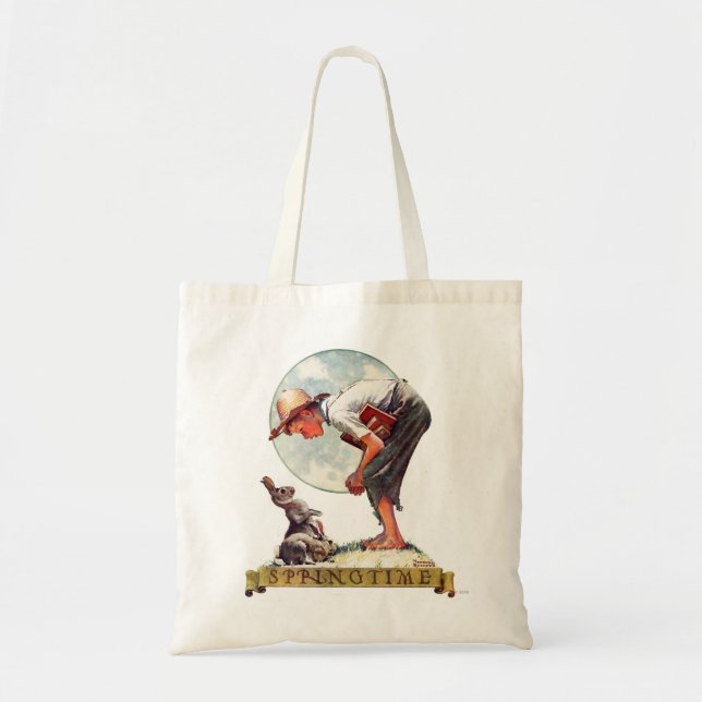Springtime, 1935 boy with bunny tote bag (Front)