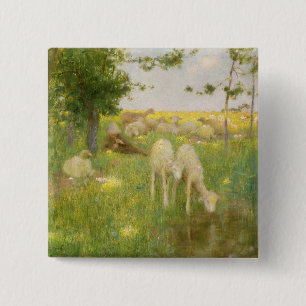 Springtime 2 Inch Square Button