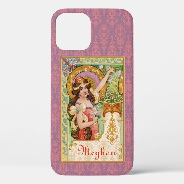 Springtime Art Nouveau iPhone Case (Back)