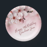 Springtime Birthday Feminine Pink Cherry Flowers Paper Plate<br><div class="desc">Lovely Springtime cherry blossoms adorn these perfectly pink paper plates for timeless,  feminine beauty. Celebrating Grandma's birthday or throwing a bridal shower,  these classy party plates add nature's Spring splendour to a memorable special occasion. Art courtesy of Pexels,  CC0.</div>