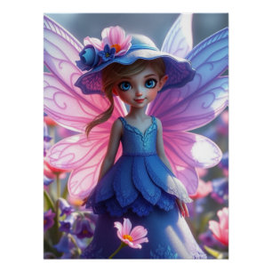 Springtime Bluebell Fairy Art Poster