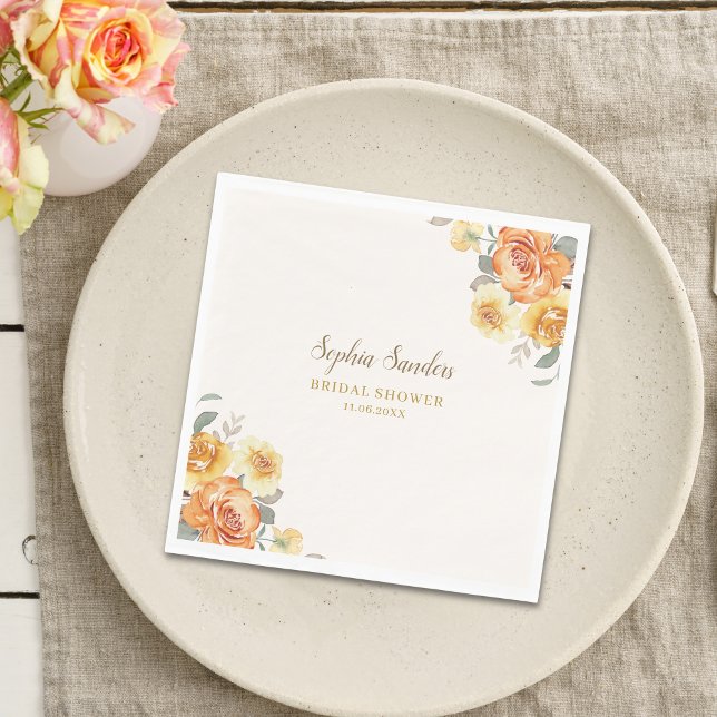 Springtime Bridal Shower Featuring Orange Blossoms Napkin (Creator Uploaded)