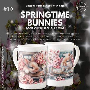 'Springtime Bunnies' Bone China Specialty Mug