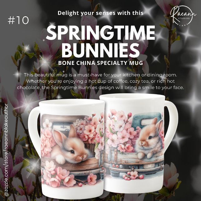 'Springtime Bunnies' Bone China Specialty Mug (Creator Uploaded)