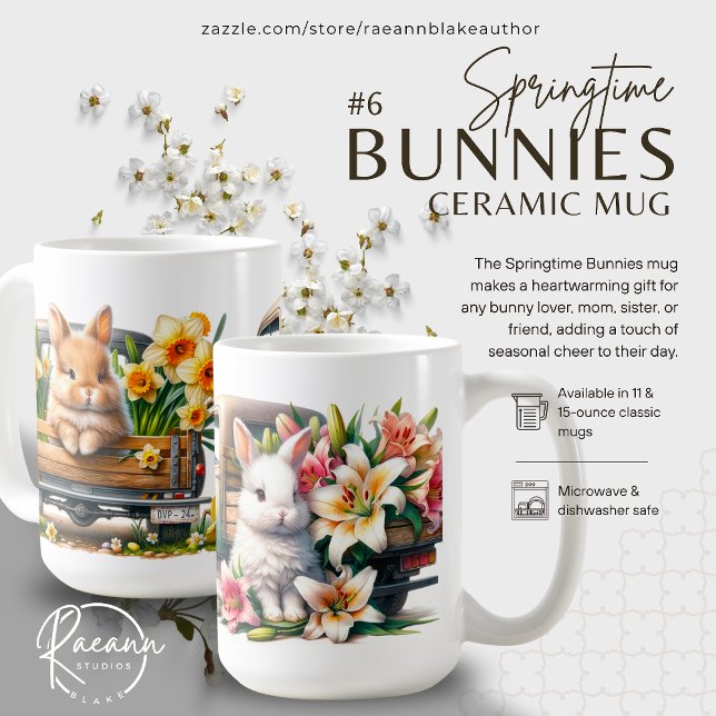 'Springtime Bunnies' Ceramic Mug (Creator Uploaded)
