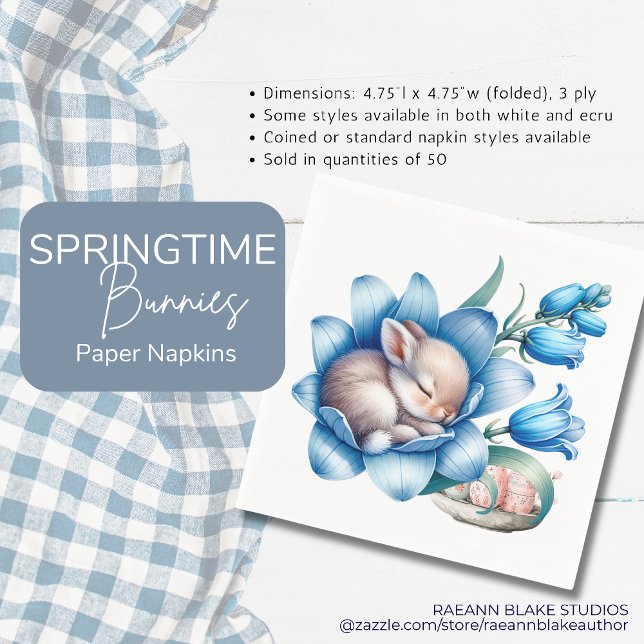 'Springtime Bunnies' Paper Napkin (Creator Uploaded)