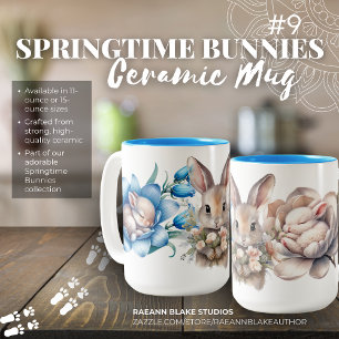 'Springtime Bunnies' Two-Tone Ceramic Mug