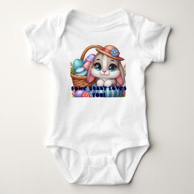 Springtime Bunny Bliss Baby Bodysuit (Front)