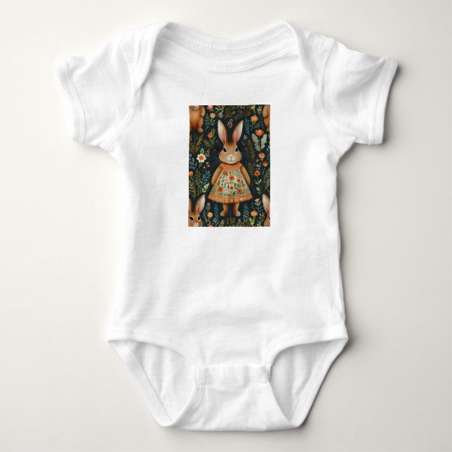 Springtime Bunny Magic Baby Body Suit  Bodysuit (Front)