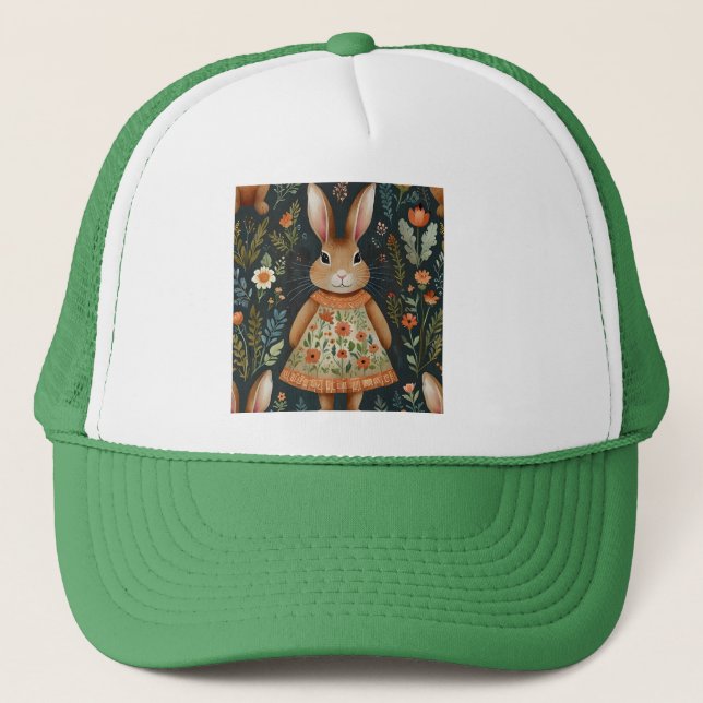 Springtime Bunny Magic Trucker Hat  (Front)