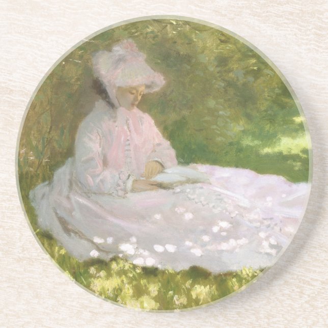 Springtime by Claude Monet Coaster (Front)