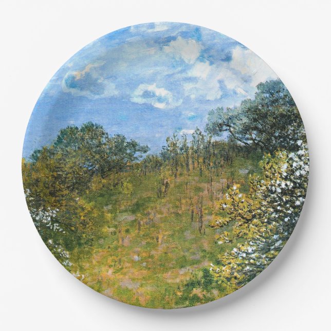 Springtime by Claude Monet Paper Plate (Front)
