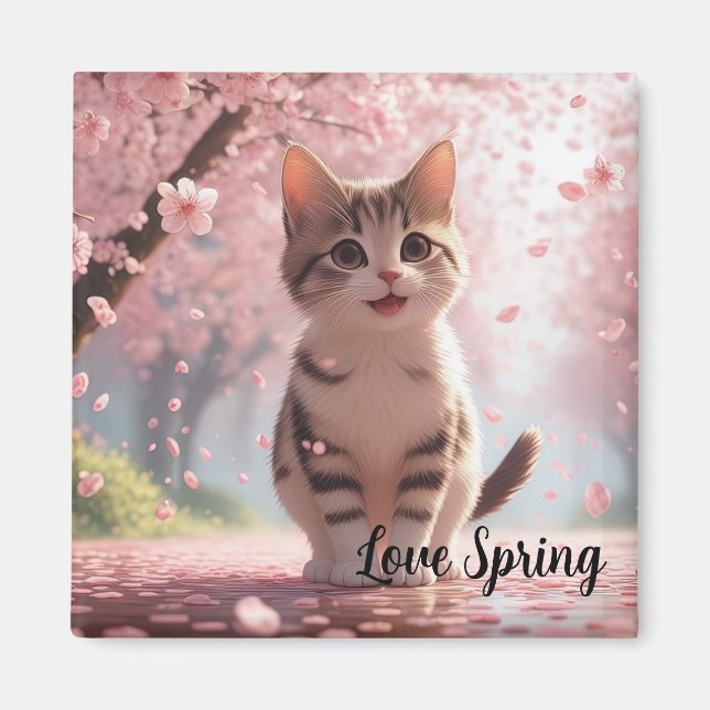 Springtime Cat Magnet (Front)