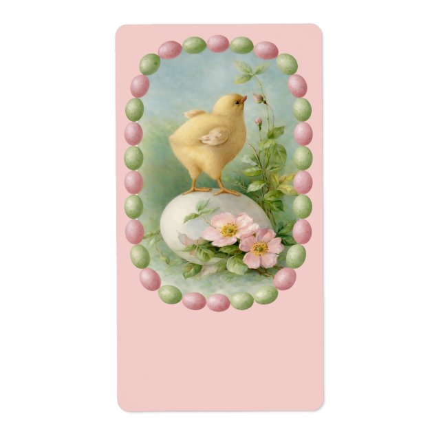 Springtime Chick with Pastel Egg Border (Front)
