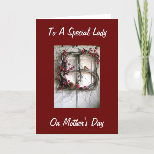 SPRINGTIME COUNTRY WREATH-MOTHER'S DAY TO ANYONE CARD