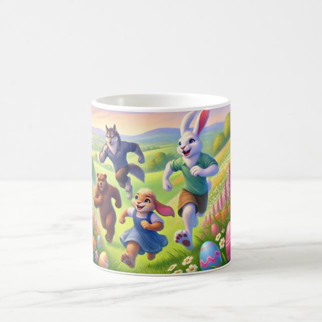 Springtime Egg Hunt – Playful Easter Adventure Coffee Mug (Center)