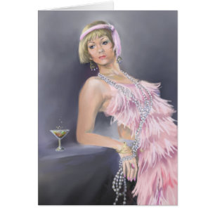 Springtime Flapper Blank Card