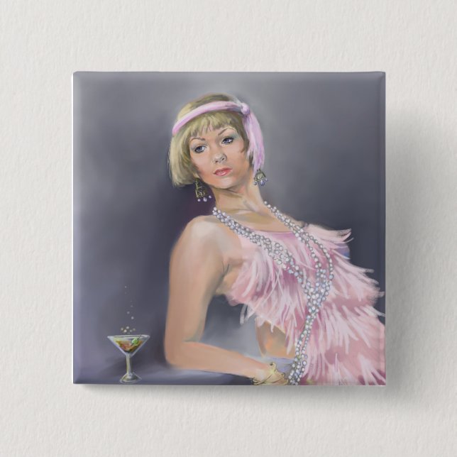 Springtime Flapper Button (Front)