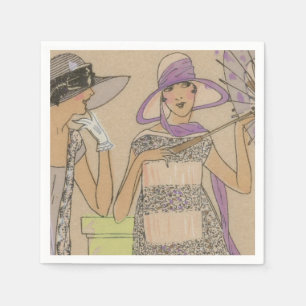 Springtime Flapper Girl's Shower Napkin
