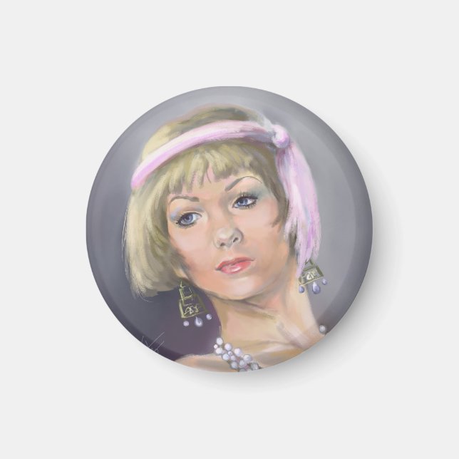 Springtime Flapper Portrait Magnet (Front)