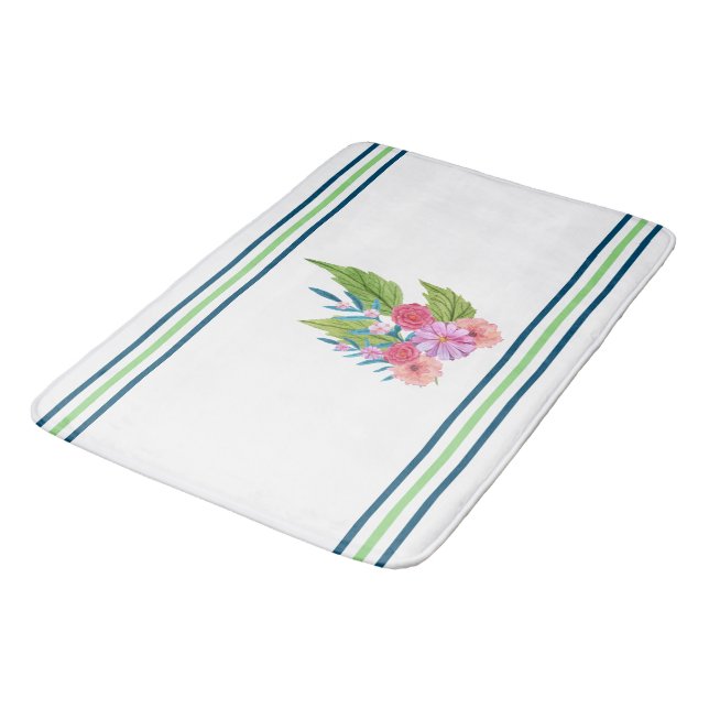 Springtime Floral Bath Mat (Angled)