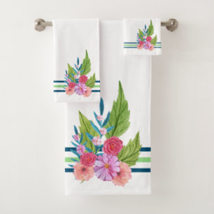 Springtime Floral Bath Towel Set