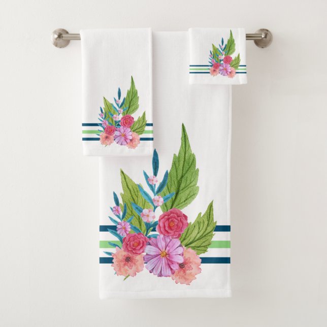 Springtime Floral Bath Towel Set (Insitu)
