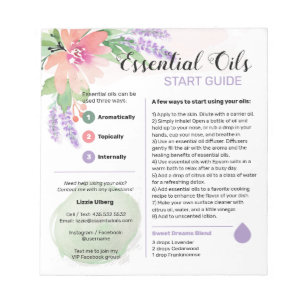 Springtime Floral Essential Oils Start Guide Notepad
