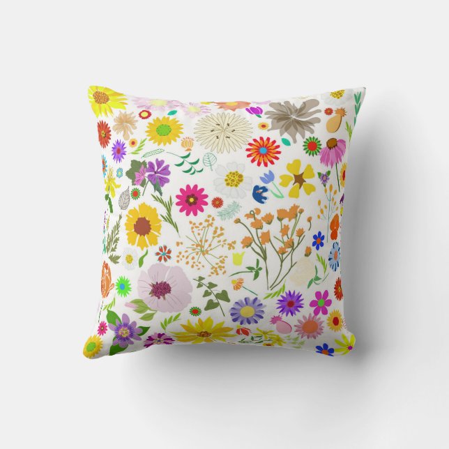 Springtime floral harmony throw pillow (Back)