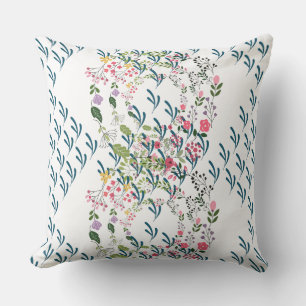 Springtime Floral + Leaf Design Gift  Throw Pillow