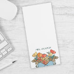 Springtime Floral |  Personalized Teacher Notes Magnetic Notepad<br><div class="desc">A perfect gift for your favourite teacher or friend,  this cute notepad features art of pretty springtime flowers growing from an envelope. Add your teacher's name to this sweet,  personalized note pad for an extra special gift during Teacher Appreciation week or for a holiday gift!</div>