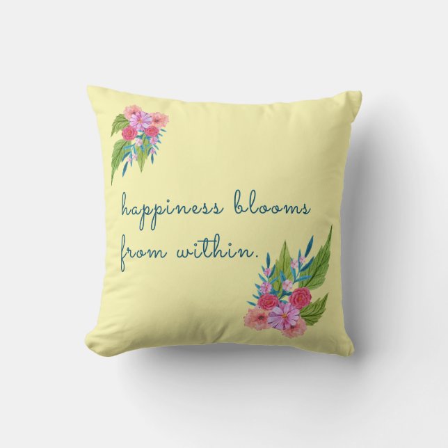 Springtime Floral Throw Pillow (Front)