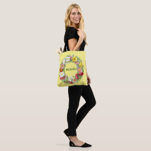Springtime Floral Wreath Template Tote Bag