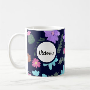 Springtime Florals Mom Name Coffee Mug