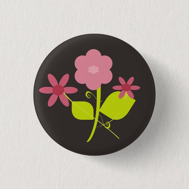 Springtime Flowers 1 Inch Round Button (Front)