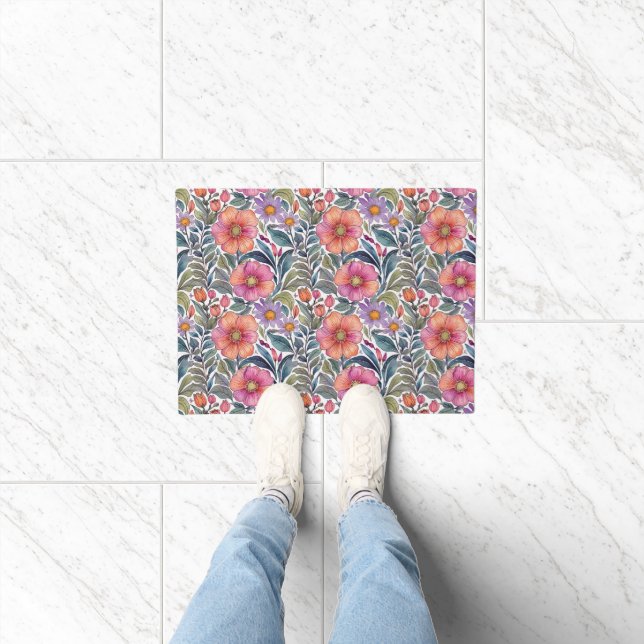 Springtime garden - Floral pattern 2 - Door Mat (Indoor)