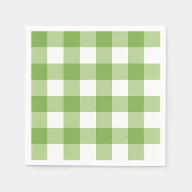 Springtime Gingham & Blooms Baby Shower Theme Napkin (Front)