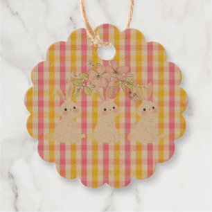 Springtime Gingham Favour Tags