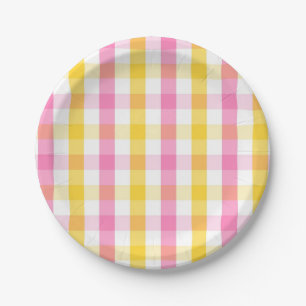 Springtime Gingham  Paper Plate