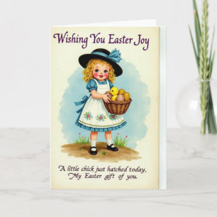 Springtime Girl Vintage Art Card
